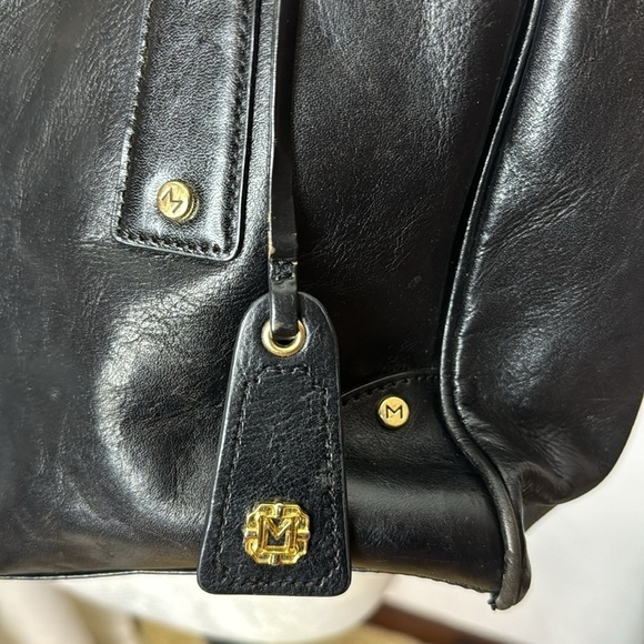 Monet Black Gold Large Satchel As Is Condition - Hole in lining BP6111 - Picture 5 of 14